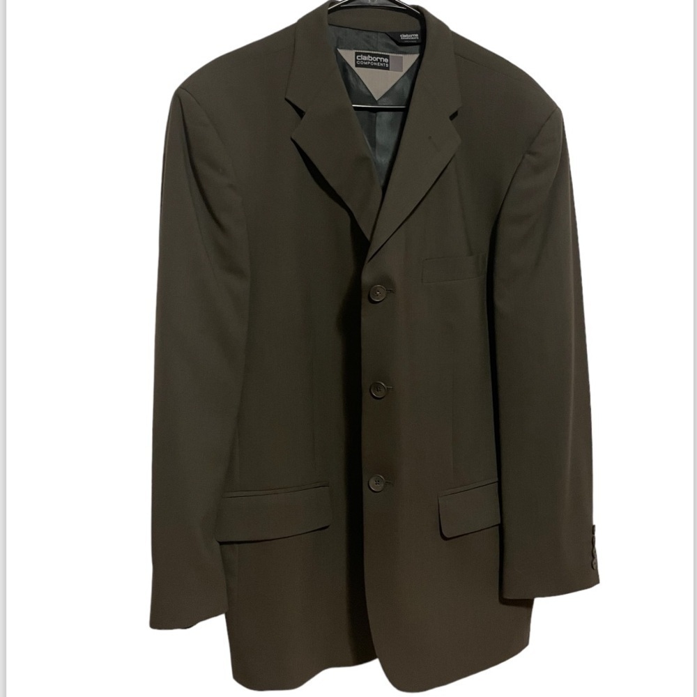 Claiborne Components Slate Gray Button Front Suit… - image 1